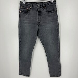 Levis 501 Jeans Womens 29 Washed Black High Rise Button Fly Denim Pants